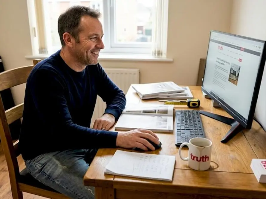 Flooring business owner updating website