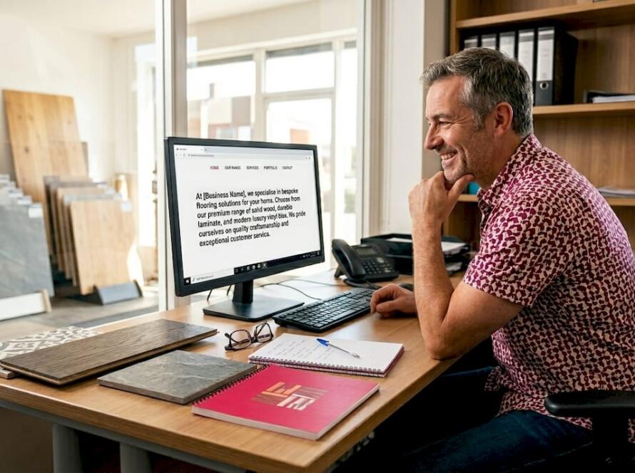 Flooring business owner reviews website copy