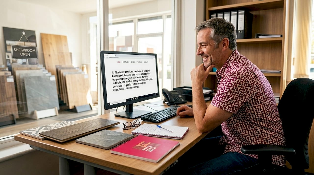 Flooring business owner reviews website copy