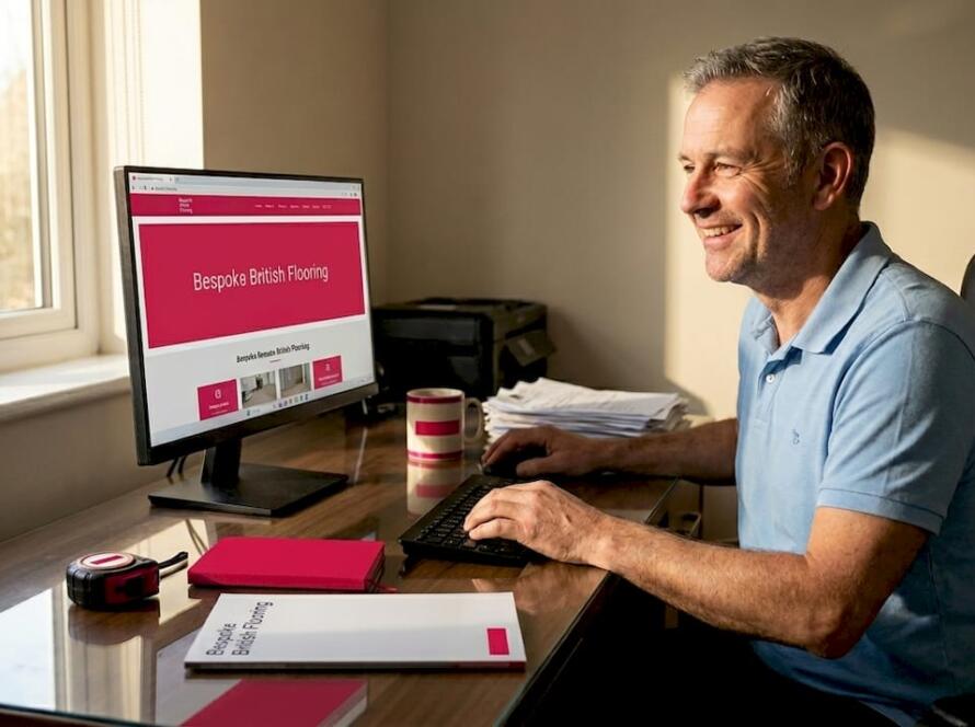 Flooring business owner checks website speed