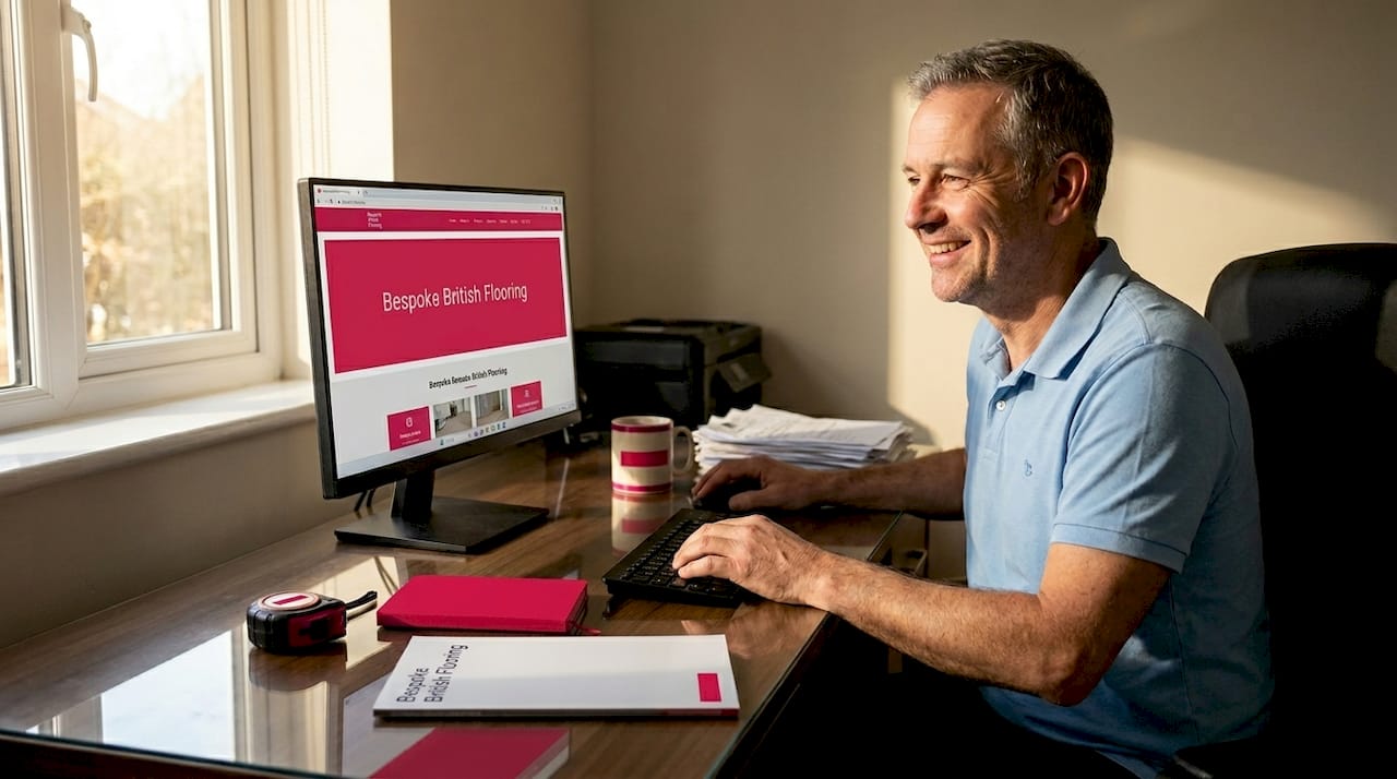 Flooring business owner checks website speed