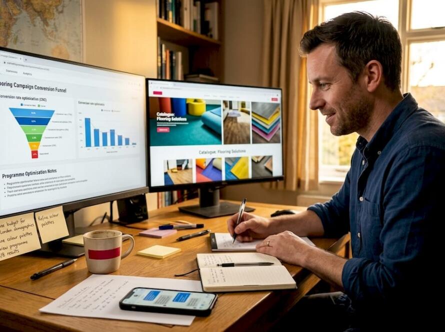 Marketing strategist analyzing ads funnel data