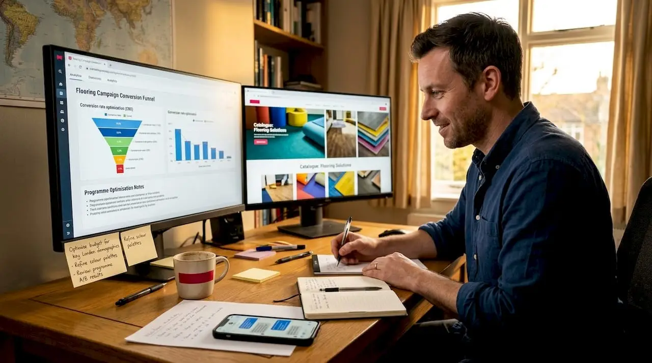 Marketing strategist analyzing ads funnel data