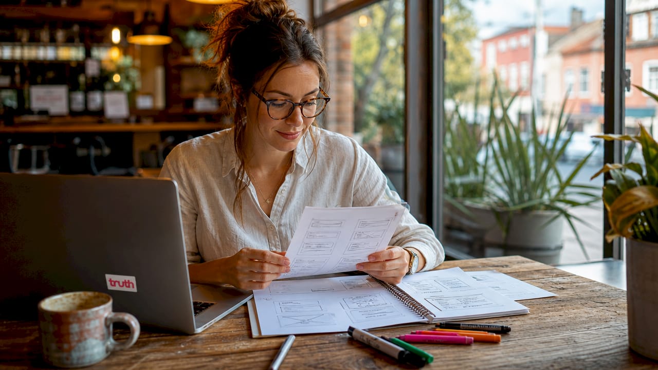 Woman reviewing flooring contact form designs